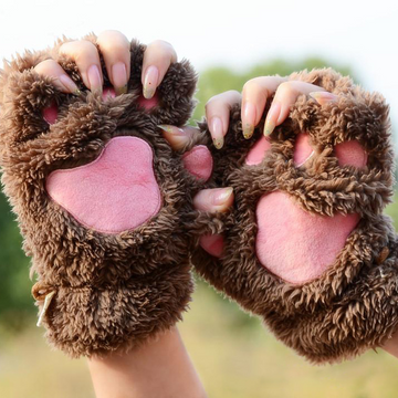 Gants d'hiver en peluche pour femmes - Foxy